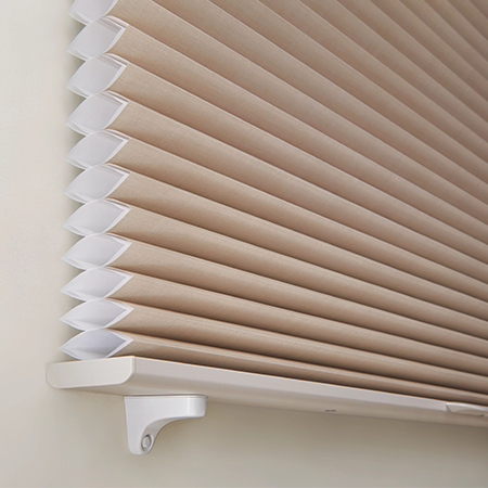 Honeycomb blinds on a window